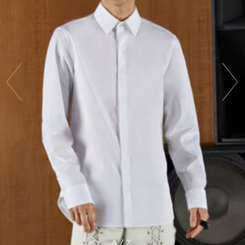 Gucci Men's White button down poplin shirt - Picture 3 of 16